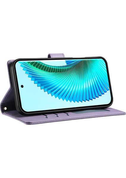 Honor 400 5g Eşkenar Dörtgen Dikişli Cüzdan Standı Deri Telefon Kılıfı Kayışlı (Yurt Dışından) modelleri