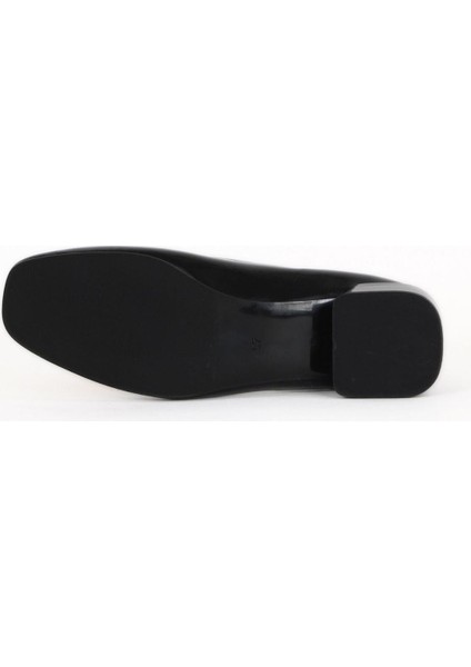 Siyah Kırışık Rugan Kadın Az Topuklu Ayakkabı 33WA7716 33WA7716 indirimleri