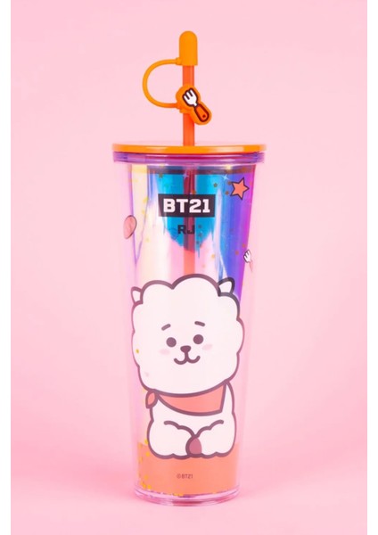 BT21 Lisanslı Çift Cidarlı Pipetli Şişe (800ML) - Rj