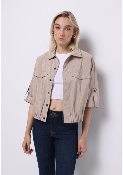 Regular Fit Kadın Bej Ceket