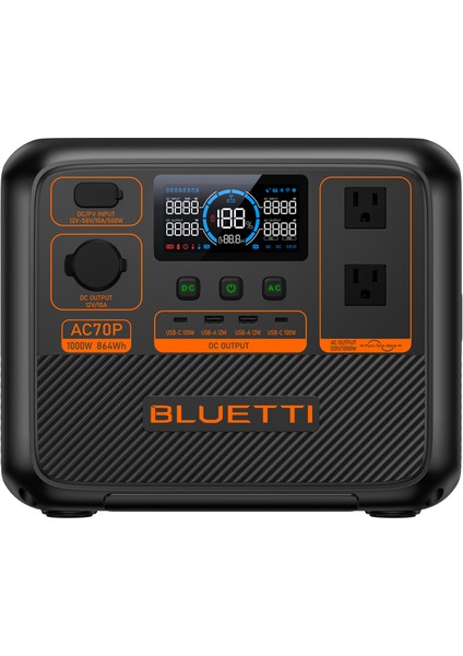 Bluettı AC70P Taşınabilir Güç Kaynağı - 1000W 864WH