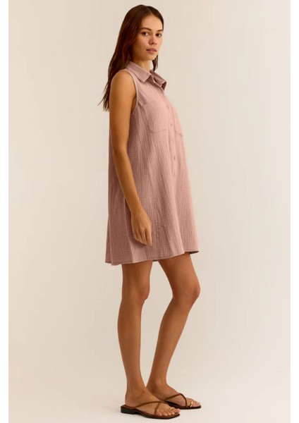 Müslin Mini Elbise - Cepli Plaj Elbisesi - Günlük Müslin Elbise - Plaj, Günlük. fırsatları