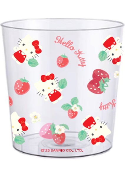 Sanrio Lisanslı Çiçek Desenli Pet Şeffaf Çöp Kovası (L) - Hello Kitty