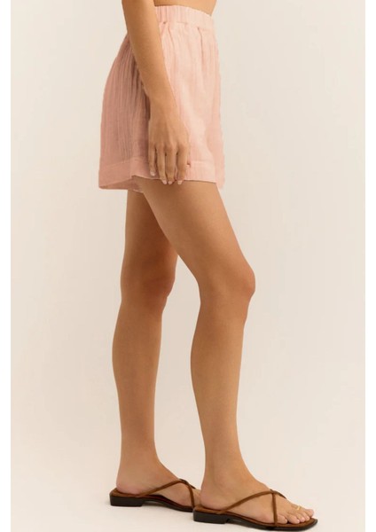 Kadın Müslin Plaj Seti - Gömlek ve Şort Takımı - Plaj, Günlük. - 2 Katdoğal Müslin Kumaş.