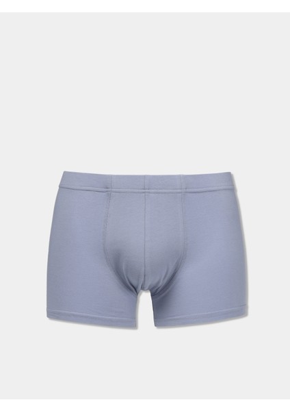 Modern Fit Düz Erkek Mavi Boxer