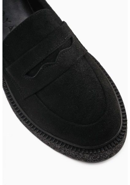 Bojan Siyah Süet Kalın Tabanlı Günlük Kadın Ayakkabı modelleri