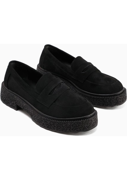 Bojan Siyah Süet Kalın Tabanlı Günlük Kadın Ayakkabı indirimleri