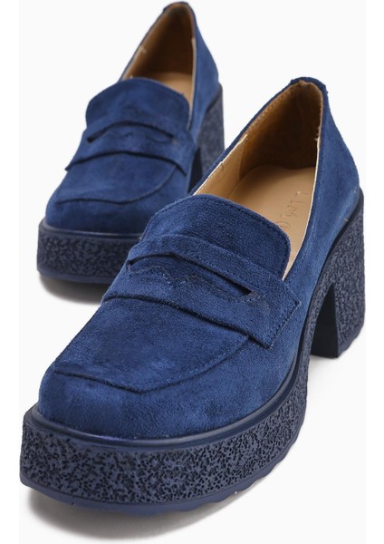 Boi Lacivert Süet Platformlu Günlük Kadın Ayakkabı