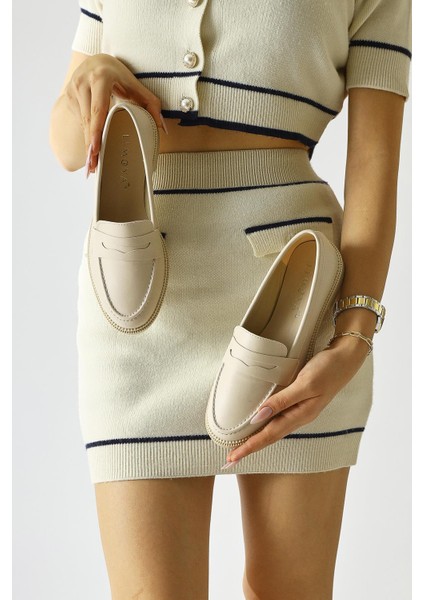 Amelina Kadın Günlük Ayakkabı Krem Renk Deri Üst ve PVC Taban ile Şık Seçim fiyatları