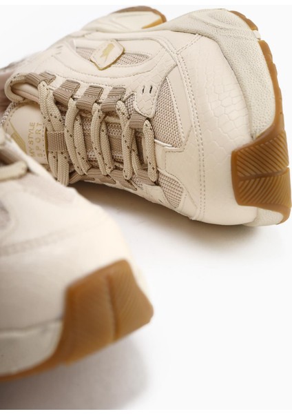 Caisa Bej Tekstil Detaylı Bağcıklı Kadın Sneakers fırsatları