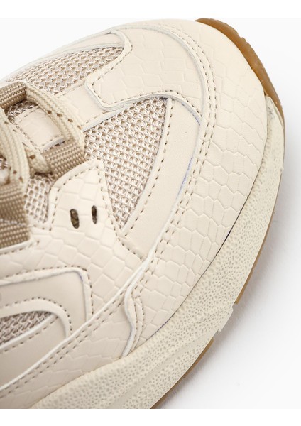 Caisa Bej Tekstil Detaylı Bağcıklı Kadın Sneakers indirimleri