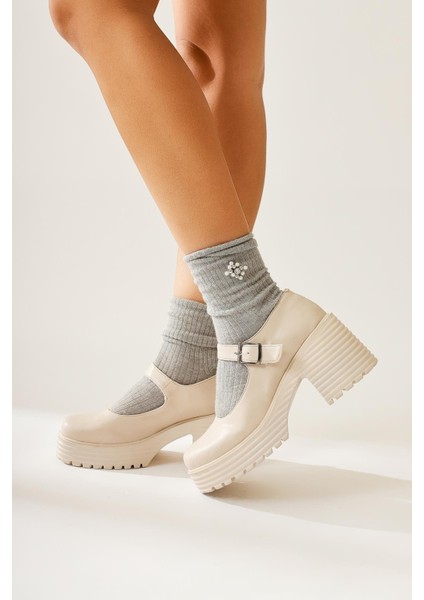 Roseanna Bej Kalın Tabanlı Topuklu Tek Bantlı Günlük Ayakkabı fiyatları