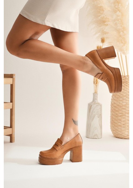 Candace Taba Kadın Topuklu Platform Ayakkabı Deri Malzeme ile Rahat Taban fiyatları