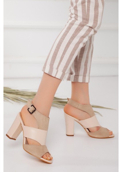 Magdalena Ten Yüksek Topuk Açık Burun Sandalet modelleri