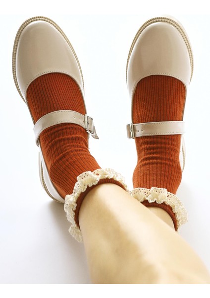 Vivy Bej Rugan Yuvarlak Burunlu Tek Bantlı Günlük Ayakkabı