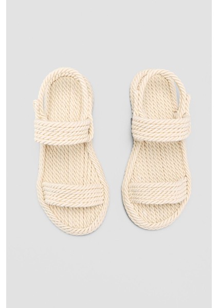 Jeannie Ekru Halat Sandalet Basic modelleri