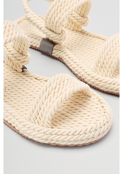 Jeannie Ekru Halat Sandalet Basic fırsatları