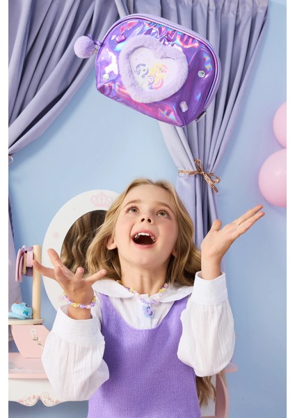 My Little Pony Lisanslı Kalp Şekilli Kozmetik Çantası - Mor fırsatları