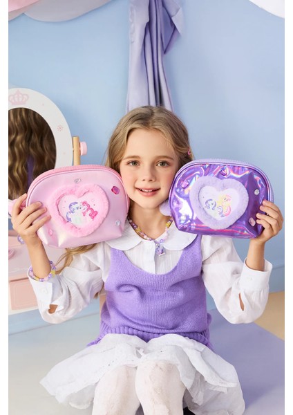 My Little Pony Lisanslı Kalp Şekilli Kozmetik Çantası - Mor indirimleri