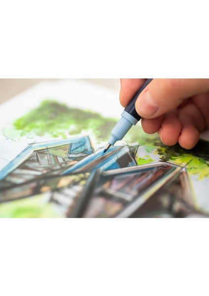 Goldfaber Sketch Marker Seti, Architect, Mimari Projeler İçin, Su Bazlı, Fırça ve Fineliner Uçlu