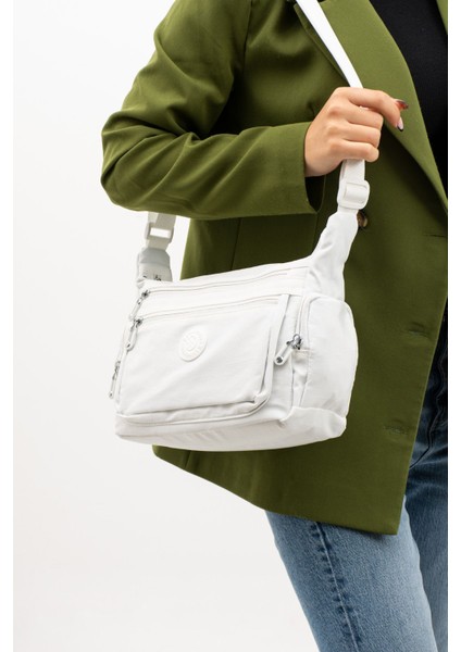 Kadın Çok Gözlü Suya Dayanıklı Paraşüt Kumaş Ayarlanabilir Çapraz Askılı Omuz Çantası indirimleri