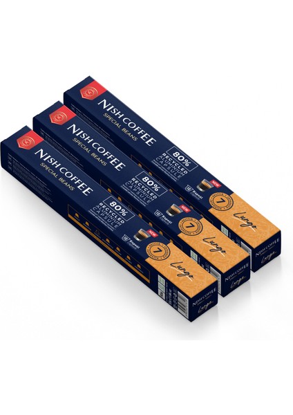 Kapsül Kahve 6 Lungo 3'lü Set (Nespresso Uyumlu)-30 Adet