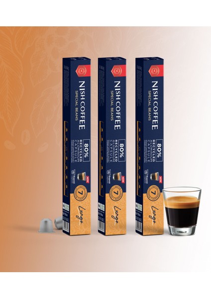 Kapsül Kahve 6 Lungo 3'lü Set (Nespresso Uyumlu)-30 Adet indirimleri