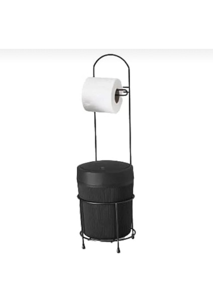 Lüks Banyo Mutfak Çöp Kovası Metal Standlı Tuvalet Wc Kağıtlık Seti