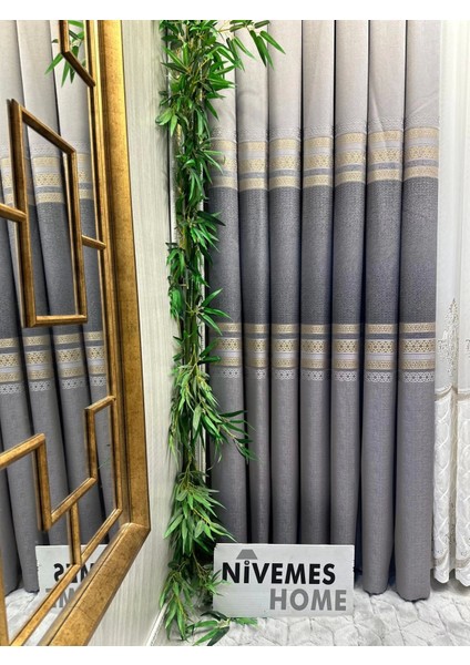 Nivemeshome Samandağ FT614286 V_5403 Gri 1/3 Sık Pileli Fon Perde Apm fiyatları