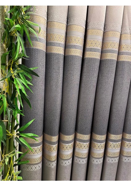 Nivemeshome Samandağ FT614286 V_5403 Gri 1/3 Sık Pileli Fon Perde Apm fırsatları