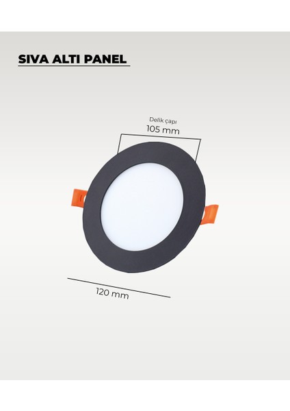 6W Sıva Altı Yuvarlak Siyah LED Panel Beyaz Işık fiyatları