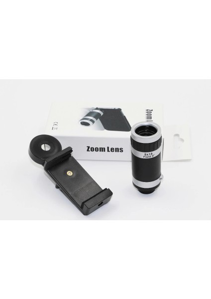 8X18 Zoom Teleskop Telefon Kamera Lensi Mini El Dürbünü ( Lisinya )