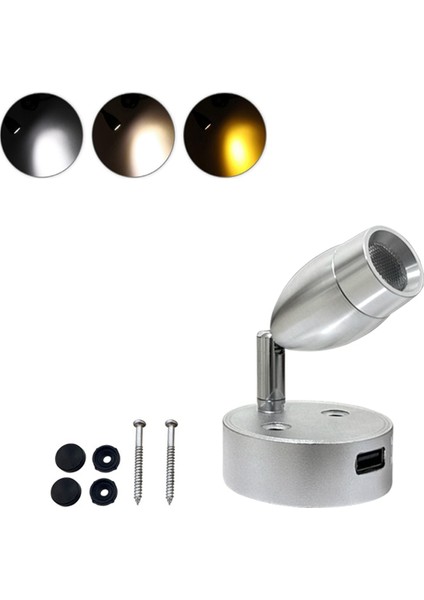 USB Rv Işıkları Iç Okuma Lambası LED Başucu Lambası 3W (Yurt Dışından)