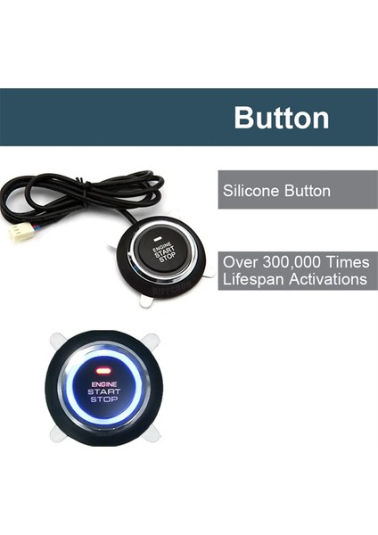 Araba Alarmı Tek Düğmeli Startstop Sistem Kiti Uzaktan Motor Kapı Kilidi (Yurt Dışından)