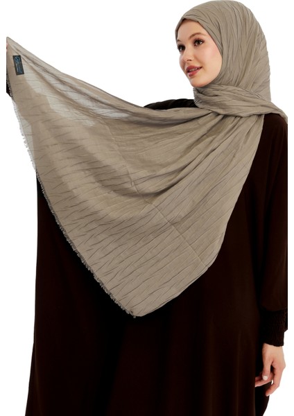 Pliseli Bambu Şal - Mocha