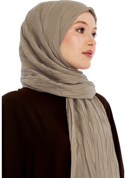 Pliseli Bambu Şal - Mocha