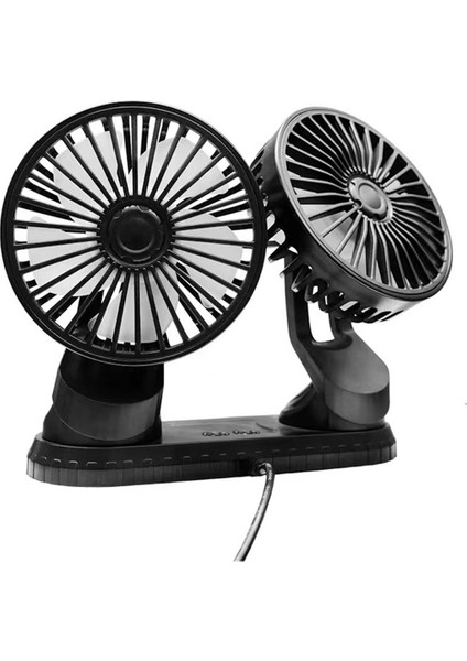 360 Ayarlanabilir Çift USB Soğutma Hava Düşük Gürültülü Işıklı Fan (Yurt Dışından)