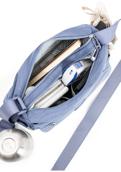 Kadın Çok Gözlü Suya Dayanıklı Paraşüt Kumaş Ayarlanabilir Çapraz Askılı Omuz Çantası