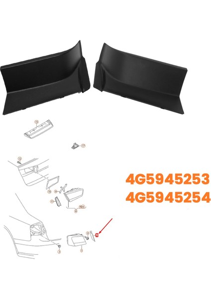 Arka Dış Stop Lambası Trim Plakası 4G5945253 4G5945254 Lhd Için (Yurt Dışından)