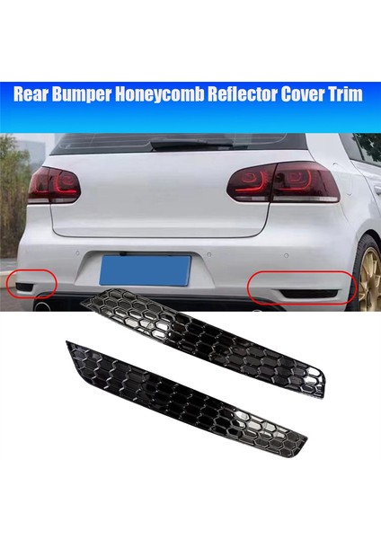 1 Çift Arka Tampon Petek Reflektör Kapağı Trim Şekillendirme (Yurt Dışından)
