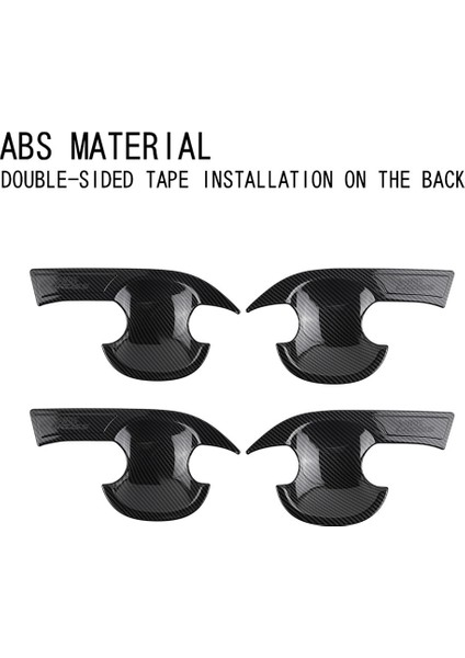 Karbon Fiber Araba Dış Kapı Kolu Kase Kapağı Trim Sticker (Yurt Dışından)