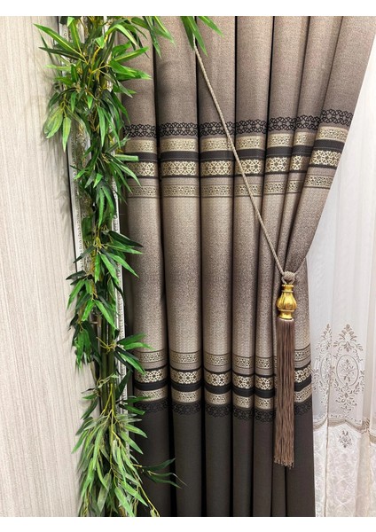 Nivemeshome Samandağ Ft 614286 V_5302 Kahve 1/3 Sık Pileli Fon Perde Apm fiyatları