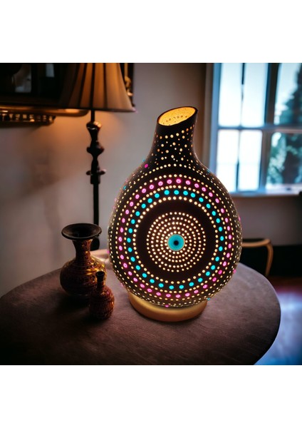 Halka Desenli Su Kabağı Lamba Bodrum Mavisi Renk modelleri