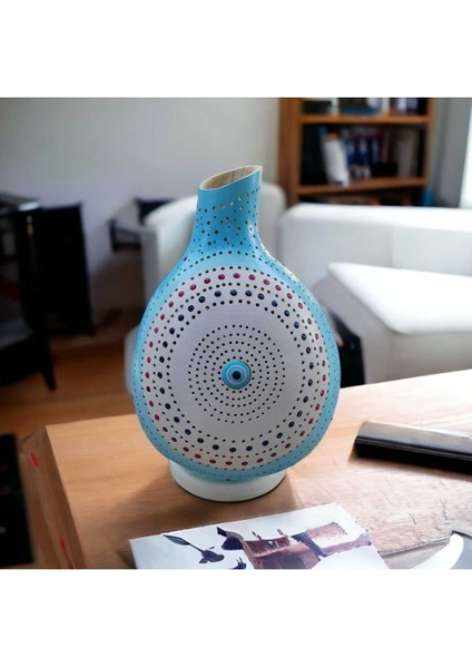 Halka Desenli Su Kabağı Lamba Bodrum Mavisi Renk indirimleri