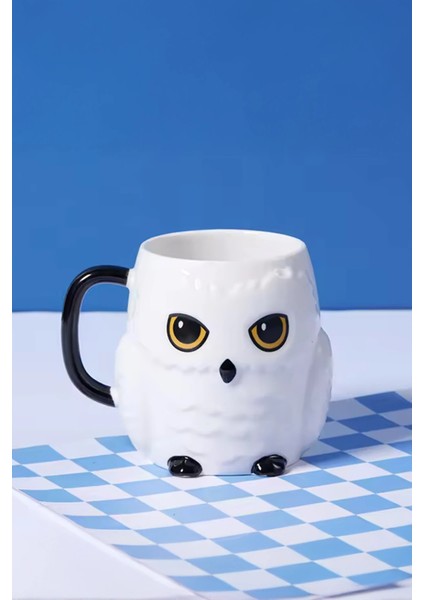 Harry Potter Lisanslı Kaşıklı Seramik Kupa (800ML) - Hedwig