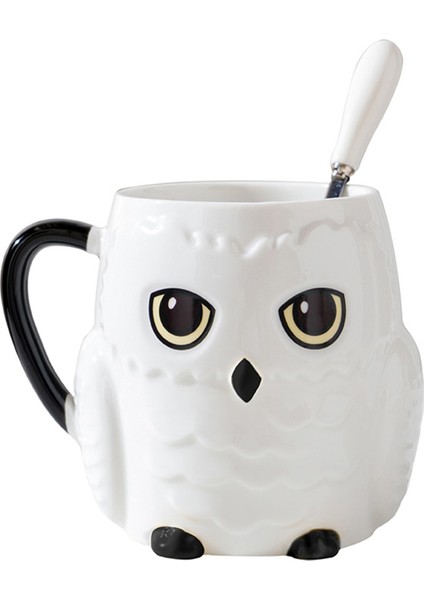 Harry Potter Lisanslı Kaşıklı Seramik Kupa (800ML) - Hedwig fırsatları