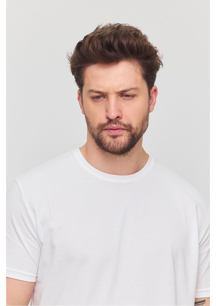 Erkek Pamuk Slim Fit Dar Kesim Bisiklet Yaka Basic Tişört fiyatları
