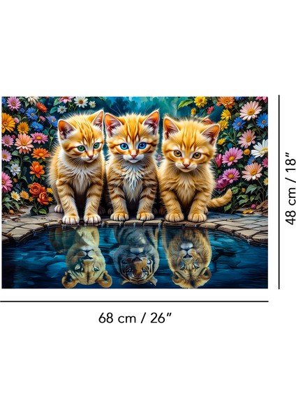 1000 Parça Little Kings Illusions Puzzle - Aslan Kral Kedi Yapboz 68X48 cm indirimleri