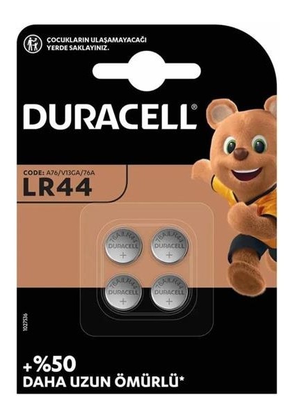 LR44 1.5 Volt Düğme Pil (4'lü Paket)