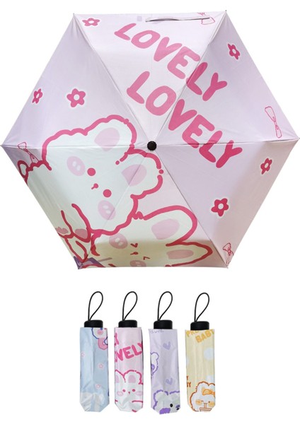 Tavşan Figürlü Güneş Filtreli Şemsiye